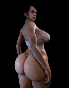 1girls 3d alternate_ass_size alternate_body_type ass big_ass big_breasts breasts cellulite curvy curvy_figure fat_ass female huge_ass light-skinned_female light_skin looking_at_viewer looking_back metal_gear_solid metal_gear_solid_v pale-skinned_female pale_skin pixel3d quiet_(metal_gear) revealing_clothes solo stretch_marks textless thong voluptuous voluptuous_female