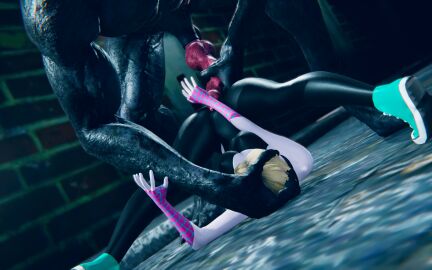 1animal 1boy 1girls 3d alley animal_genitalia beast big_penis blonde_female blonde_hair bodysuit dog_penis female gwen_stacy hand_on_head honey_select_2 huge_cock imminent_penetration imminent_rape imminent_sex interspecies knot light-skinned_female light_skin male marvel marvel_comics monster on_the_ground penis pussy spider-gwen spread_legs viktorkrev werewolf