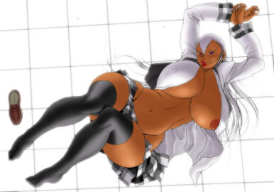 1girls asian asian_female ass ass_grab big_ass big_breasts breasts busty cleavage dark-skinned_female dark_skin digital_drawing_(artwork) digital_media_(artwork) eiden exposed_breasts exposed_nipples eyebrows eyelashes eyes female gg_quatre gigantic_breasts gri_gri grinis_quatre_gricom hair hips huge_breasts human hyper hyper_breasts large_breasts larger_female legs lips long_hair massive_breasts mature mature_female purple_eyes school_uniform thick thick_legs thick_lips thick_thighs thighs upper_body voluptuous white_hair wide_hips