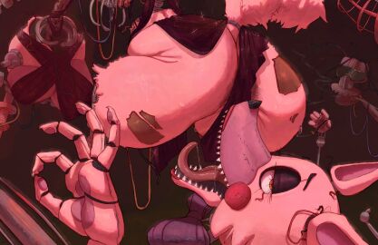 absurd_res animatronic anthro anus ass barely_visible_anus big_ass big_breasts big_butt bodily_fluids breasts butt_sniffing canid canine female five_nights_at_freddy's five_nights_at_freddy's_2 fox hi_res lipstick looking_at_viewer machine makeup mammal mangle_(fnaf) mangled_mangle_(fnaf) narrowed_eyes robot saliva saliva_string scottgames sharp_teeth smashmat sniffing solo teeth thick_thighs tongue tongue_out