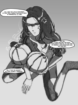 2d 4_arms accurate_body_type artist_signature doll elden_ring english_dialogue english_text fake_breasts female female_only flat_chest fromsoftware menininini multi_arm multi_limb no_breasts non-human ranni_the_witch simple_background solo solo_female watermelon white_background