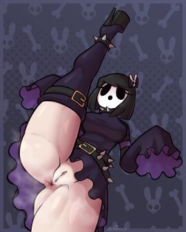 1girls 2023 2d anus anus_focus anus_peek artist_name ass bangs big_anus bimbo bone bones bottomless bottomless_female bow bow_tie bowtie bunny bunny_ears chocker clothed clothing female female_only flexible flexing goth goth_girl gothic gothic_lolita gothified gwendolyn_(avyweathery) hi_res high_heels leather_straps light-skinned_female light_skin low-angle_view mario_(series) mask masked masked_female mostly_clothed no_panties pale-skinned_female pale_skin platform_heels pussy ribbon ribbons short_hair shy_gal shy_guy_mask solo spikes splits standing steam steaming_body steamy steamy_ass sweat sweatdrop sweaty_ass thighs underskirt upskirt vertical_splits vetero watermark