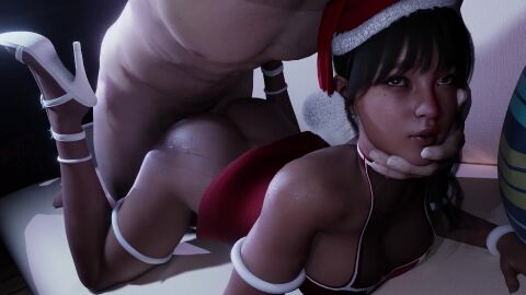 1boy 1girls 3d animated ascendant_one asian_female audiodude black_hair cosplay doggy_style female iris_(ascendant_one) korean_female lazyprocrastinator long_hair male merry_christmas partial_male ponytail prone_bone sex shorter_than_30_seconds sound tagme video video_games xmas