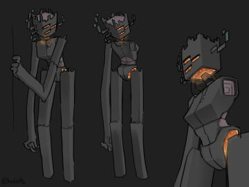 1girls 3_eyes blocky_body creaking_(minecraft) female female_focus female_only kaiser_oof9 long_arms minecraft mojang multi_eye no_genitals orange_eyes slim slim_waist tagme tall tall_female the_creaking_(minecraft) wide_hips wood