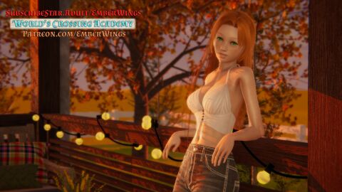 3d ai_shoujo aoibheann_(wca) female female_only freckles freckles_on_face green_eyes irish long_hair promotional_art red_hair sleeveless smile team_emberwings wca worlds_crossing_academy