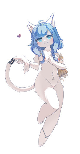 2023 absurd_res ahoge ankle_jewelry anklet anthro aqua_eyes baby_blue blue_eyes blue_hair blush braided_hair braids breasts cat_ears cat_girl cat_tail catgirl cleft_of_venus colored cute cute_face cyan_eyes cyberconnect2 digital_drawing_(artwork) digital_media_(artwork) doll domestic_cat ears felid feline felineko felis female floating fluffy_ears foot_jewelry fuga:_melodies_of_steel full_body fur genitals hair happy heart_symbol hi_res jewelry lalamedli leg_jewelry light_blue_eyes little_tail_bronx long_hair long_tail mammal navel neoteny nipples nude paws petite plushie pussy russian_blue sheena_falafel shoulder_length_hair simple_background skin_fang smile solo subtle_pussy tail teeth vertical_navel white_background white_body white_ears white_fur white_tail