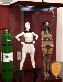 3d black_hair bound bound_arms bound_legs completely_nude dc dc_comics female isis mannequin nude nude_female the_secrets_of_isis thejpeger