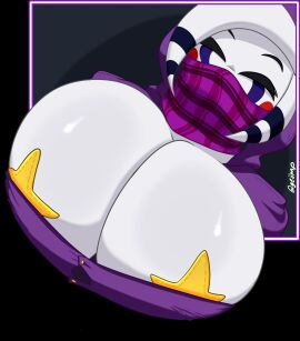 2d big_breasts boob_window breasts casual casual_nudity clothed covered_nipples female female_only five_nights_at_freddy's fredina's_nightclub geiimp huge_breasts marie_(cally3d) marionette_(fnaf) no_bra pov puppet_(fnaf) solo teasing