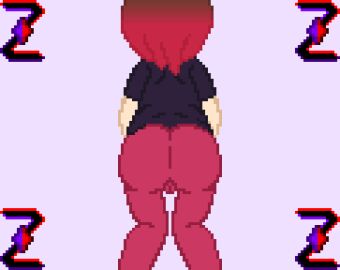 animated ass ass_focus ass_on_display back_view bete_noire brown_hair facesitting facesitting_pov female female_only fully_clothed pink_hair pixel_animation pixel_art pov pov_ass pov_facesitting pussy pussy_visible_through_clothes self_upload undertale undertale_(series) z!betty zixy