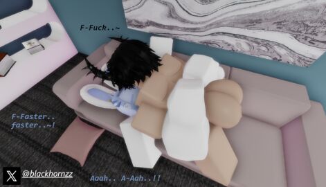 1boy 1girls 3d ass big_ass blackhornzz bunny_ears bunny_girl couch couch_sex dialogue english_text female male mating_press request roblox roblox_avatar robloxian silvy_(silvythetvbunny) sofa sofa_sex tagme text thick_thighs tv_head twitter_username