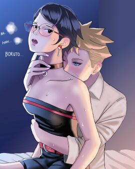 1boy 1girls accurate_body_type accurate_proportions artist_request boruto:_two_blue_vortex boruto_sex clothed clothed_female clothed_male dominant_male female from_behind imminent_sex male messy_hair moaning moaning_in_pleasure naruto naruto_(series) rieru444 sarada_uchiha sitting sitting_on_person teenager_on_teenager uzumaki_boruto