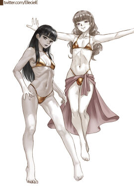 1futa 1girls alternate_version_at_source alternate_version_available bangs barefoot bikini bikini_bottom bikini_top black_hair breasts bulge curly_hair elleciel.eud fear_and_hunger fear_and_hunger:_termina female female/futa female_focus female_only futanari goth intersex light-skinned_female light_skin long_hair marina_(fear_and_hunger) no_visible_genitalia pale-skinned_female pale_skin pose posing posing_for_the_viewer revealing_clothes ribs samarie_(fear_and_hunger) sfw silver_hair skinny skinny_female slender_legs small_breasts straight_hair suggestive thighs trans_woman transfem transgender_woman