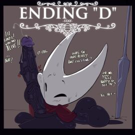 ass big_ass big_breasts big_butt breasts brother brother_and_sister english_text erection female foreskin hollow_knight hornet_(hollow_knight) huge_cock imminent_sex incest male no_feet outerwear outerwear_only penis penis_on_cheek penis_on_face pokachu_(artist) protagonist_(hollow_knight) sister solid_eyes uncircumcised uncut vessel_(species)