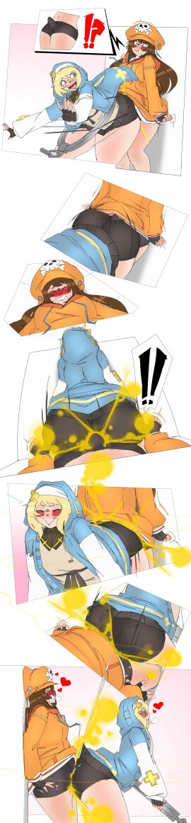 bridget fart fart_cloud fart_fetish farting farting_on_another futanari guilty_gear lazei may_(guilty_gear)