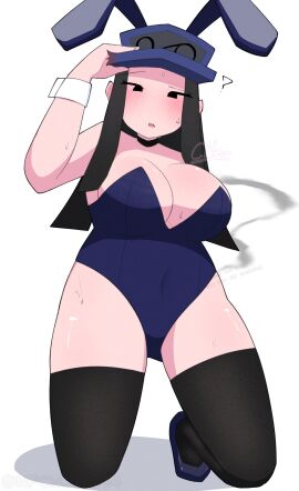 1girls ? big_breasts blush breasts bunny_ears bunny_girl bunny_girl_suit bunnysuit cassette_girl confused confused_look female friday_night_funkin friday_night_funkin_mod hand_on_hat newgrounds nfch_05054