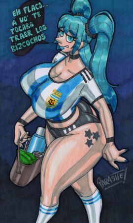 1girls 2025 4_fingers abstract_background argentina argentinian_miku artist_name artist_signature ass big_ass big_breasts big_butt blue_eyes blue_hair blue_lipstick booty_shorts breasts bubble_ass bubble_butt busty child_bearing_hips curvaceous curvy curvy_body curvy_female curvy_figure dialogye enormous_breasts eyelashes female female_focus female_only gigantic_breasts glistening glistening_body glistening_skin hatsune_miku huge_ass huge_breasts huge_butt huge_hips huge_thighs jersey large_ass large_breasts latin_american_hatsune_miku_(meme) latina latina_female light-skinned_female light_skin long_hair looking_at_viewer marker_(artwork) massive_breasts parasitedeath pencil_(artwork) purse round_ass round_butt signature soccer_uniform solo solo_focus spanish_text talking_to_viewer thick_ass thick_butt thick_thighs thunder_thighs traditional_media_(artwork) twintails vocaloid voluptuous voluptuous_female wide_hipped_female wide_hips