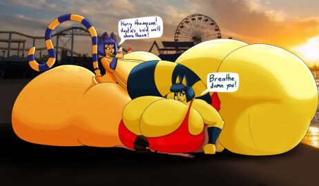 ankha_reinhart_(user3345) ankha_thompson_(user3345) ass big_ass big_breasts breasts bubble_ass bubble_butt cleavage female furry huge_ass huge_breasts justin_(user3345) thick_thighs user3345 wide_hips