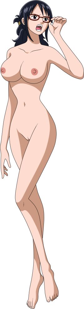 1girls accessories_only barefoot black-haired_female black_hair female female_only glasses glasses_only hairless_pussy hand_on_glasses lionprideart nude nude_female nude_filter one_piece pussy red_glasses tashigi transparent_background