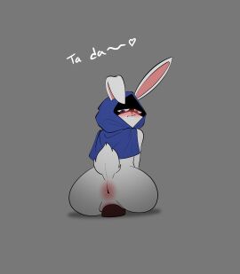 1girls anus ass big_ass blush bunny bunny_ears bunny_girl bunny_raven bunny_tail cute dc dc_comics english_text female female_only furry haetae_studio hood_up horsecock magic male masturbation penis rachel_roth raven_(dc) solo teen_titans text white_fur