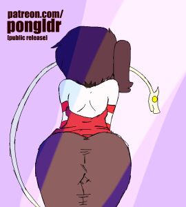 1girls animated ass ass_shake big_ass female leviathan_(skullgirls) pongldr rough_lines skullgirls squigly tagme text thug_shaker twerking