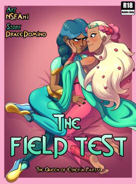 blonde_hair blue_hair brown_eyes comic cover_page dark-skinned_female dark_skin english_text feet female flower_in_hair hip_grab laying_on_bed mermista nsfani part_2 perfuma she-ra_and_the_princesses_of_power yuri