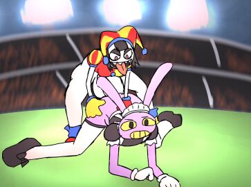 animated animation cumflation evil_pomni_(the_amazing_digital_circus) futa_on_male futanari inflation jax_(the_amazing_digital_circus) rasavr tagme the_amazing_digital_circus video