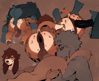 2024 2boys absurd_res anal anal_sex anthro anus ass backsack balls ballsack big_ass big_butt bodily_fluids canid canine eyewear femboy gaping gaping_anus genital_fluids genitals girly glasses goon_(goonie_san) goonie-san hi_res male male/male male_penetrated male_penetrating male_penetrating_male mammal nude oral pawpads paws penetration precum rimming sex simple_background wide_hips