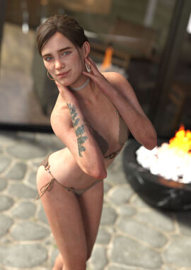 3d athletic athletic_female bikini ellie_(the_last_of_us) ellie_williams female female_focus female_only panties rge-exotic tagme tattoo the_last_of_us the_last_of_us_2