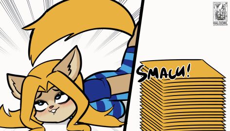 animated anthro bite biting_lip biting_own_lip blonde_hair blue_clothing breasts brown_body brown_fur cheese cheese_quesadilla cheese_singles cheese_slap clothing dairy_products digital_media_(artwork) english_text felid female food fur hair haloowl halotroll heart_eyes heart_symbol looking_up mammal meme obscured_sex simple_background smile solo tail text white_background