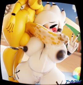 3d after_sex anthro beach belly big_belly bodily_fluids cum cum_drip cum_on_penis digital_media_(artwork) dripping duo female five_nights_at_freddy's five_nights_at_freddy's_2 fredina's_nightclub futanari genital_fluids genitals golden_freddy_(fnaf) golden_fredina_(cally3d) hi_res humanoid intersex intersex/female kneeling marie_(cally3d) marionette_(fnaf) penis puppet_(fnaf) scottgames t-bone589 t-bone_(artist) type_0 type_0_(cryptiacurves)