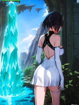 1girls ai_assisted ai_generated alter_ego animated anime_style ass ass_focus ass_grab bending_forward bending_over bent_over big_ass black_hair blush breasts clouds core_crystal core_crystal_(xenoblade) crystal day eyebrows_visible_through_hair eyeshadow fair-skinned_female female flashing_ass gloves glowing_eyes grabbing_own_ass hand_on_ass high_quality high_resolution highres island jewelry jiggling_ass jiggling_breasts light-skinned_female logo longer_than_30_seconds looking_at_viewer looking_back looking_back_at_viewer mature_female mature_woman mayethikayian_(species)_(the_legendary_tauran'creima) music mythra_(cosplay) naughty_face naughty_smile nintendo no_voice_acting orange_eyes original original_character outside pale-skinned_female panties purple_light pussy ruins sacredcourage seductive seductive_eyes seductive_look seductive_pose seductive_smile self_upload serenadia_addelbeen_(the_legendary_tauran'creima) serenity_addlebeen_(the_legendary_tauran'creima) shadowrealmarts shaking_ass short_hair shorter_than_one_minute smiling_at_viewer smug smug_expression smug_eyes smug_face smug_grin solo_female speaking_to_viewer stable_diffusion standing super_smash_bros._ultimate tagme talking_to_viewer the_legendary_tauran'creima thigh_strap tiara twerking underwear video voluptuous_female xenoblade_chronicles_2