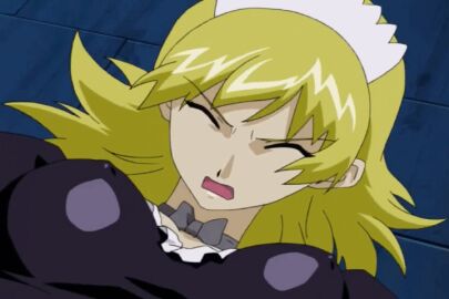 1girls animated blonde_hair breasts defeated face_down_ass_up female head_maid_(najica_blitz_tactics) knocked_out large_breasts light-skinned_female light_skin maid maid_uniform mature mature_female najica_blitz_tactics panties screencap short_hair top-down_bottom-up unconscious upskirt white_panties