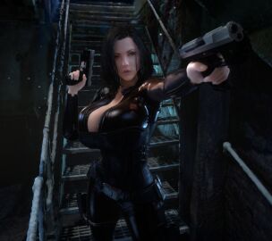 1girls 3d 3d_(artwork) alternate_breast_size big_hips black_bodysuit black_corset black_hair bodysuit breasts breasts_bigger_than_head cleavage clothed clothed_female corset dual_wielding female female_only front_view gigantic_breasts gun hi_res high_resolution highres hips holding_gun holding_object holding_pistol holding_weapon hourglass_figure huge_breasts humanoid humanoid_female humanoid_only kate_beckinsale large_hips looking_at_viewer open_clothes pistol selene_(underworld) slim_waist small_waist solo solo_female thin_waist top_heavy underworld unzipped unzipped_bodysuit vaako vampire vampire_girl weapon wide_hips