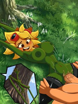 1boy 1girls anthro anthro_penetrated anthrofied arms_stretched arms_tied artsyosha16193 black_legwear blush breasts electronic_arts female female_penetrated hands_on_thighs human human_penetrating human_penetrating_anthro interspecies legwear male male_penetrating male_penetrating_female moaning open_mouth outdoors penis penis_in_pussy plants_vs_zombies plants_vs_zombies:_heroes popcap_games pussy pvz pvz_heroes restrained sex solar_flare_(pvz) straight stretching_arms sunflower sunflower_(pvz) vaginal_penetration