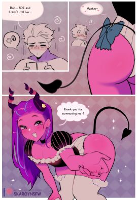 2boys 2d comic darren_(skaroy) demon demon_boy femboy incubus male original original_character skaroy