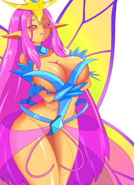 2023 2024 alpha_channel arms_under_breasts artist_request big_breasts blue_outfit blush breasts butterfly_wings cleavage clothing collar covering_breasts crossed_arms crown crystals curves curvy curvy_figure curvy_hips cute cute_female elf_ears empress_of_light female female_only for_sticker_use gemstone gemstones goddess light_blush long_nails no_background pink_hair pink_sclera png revealing_clothes sfw sharp_nails skimpy_clothes sticker_template suggestive taller_female tendrils terraria thick thick_thighs tiara transparent_background transparent_png voluptuous voluptuous_female white_eyes wings yellow_body