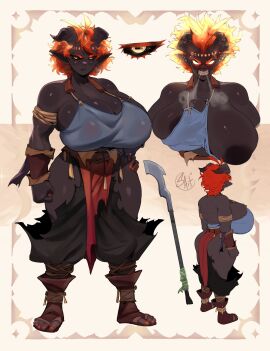 1girls big_breasts black_body breasts female female_focus female_only large_breasts nighty_(sungerart) oc one_breast_out original original_character red_hair short_hair solo solo_female solo_focus sungerart