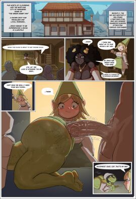 1boy 3girls afro anal anal_penetration anal_sex anthro anthro_female ass big_ass big_penis bigger_male bigger_on_smaller black_hair blonde_hair blue_eyes breasts caught caught_in_the_act comic cup_(dddoodles) dark-skinned_female dark_skin dddoodles dialogue doggy_style dwarf dwarf_female english_text female goblin goblin_female gobtober gobtober_2024 green-skinned_female green_skin human human_male human_on_anthro interrupted large_breasts light-skinned_female light-skinned_male light_skin looking_at_penis loola_(dddoodles) loola_(doodles) male male_on_anthro male_on_female medium_sized_male original original_character original_characters penetration penis sex shortstack small_sized_female smaller_female speech_bubble text thick_ass thick_thighs walk-in