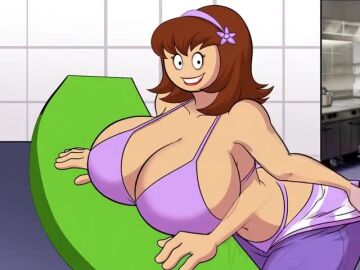 1girls ai ai_animation ai_generated ass big_breasts bikini breasts brown_hair clothed clothed_female female female_only flex-jv flipline_studios grok huge_breasts indoors jm_bull_64 large_ass open_mouth papa_louie penny_(papa_louie) short_hair smile solo solo_female tagme video