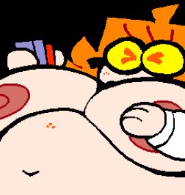 1girls animated belly belly_button belly_expansion belly_inflation big_belly big_breasts breasts bursting_clothes cartoony chubby concerned concerned_look cute edit fat fat_fetish fatty female female_only freckles game_sprite glasses heavy_breathing hyper_belly inflation lab_grown_(lachevite) labcoat laboratory lachevite massive_belly obese orange_hair original_character overweight pixel_animation pixel_art remote remote_control scared_expression simple_artstyle solo solo_female stomach_inflation sweat sweatdrop sweaty swirly_eyes swirly_glasses transparent_background weight_gain yellow_eyes