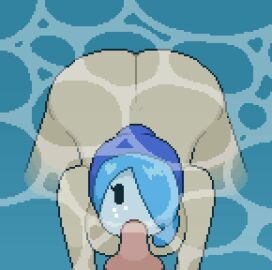 animated aquamarine_(okami_tomato) ass big_ass big_breasts big_thighs blowjob blue_hair breasts bubbles female functionally_nude huge_ass loop mario_(series) no_sound pixel_animation pixel_art pov shy_gal super_mario_bros. tomato_(okami_tomato) underwater underwater_blowjob underwater_sex zxtomatofan