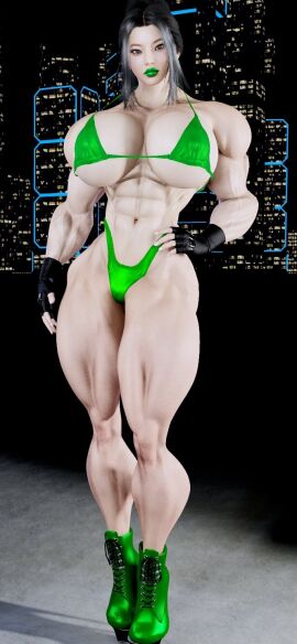 1girls 3d abs asian asian_female ass athletic athletic_female biceps big_ass big_breasts bottom_heavy breasts curvaceous curvy curvy_figure deltoids digital_media_(artwork) eight_pack enhanced_breasts female female_focus female_only fit fit_female footwear full_body green_bikini green_boots green_clothing green_footwear green_thong high_heel_boots high_heels hips huge_ass huge_boobs huge_breasts human large_ass large_breasts legs light-skinned_female light_skin mature mature_female muscles muscular muscular_female original original_character platform_heels round_ass round_breasts sevenarts slim_waist solo soo_pak standing thesevenartsx thick thick_hips thick_legs thick_thighs thighs thong toned toned_body toned_female top_heavy upper_body waist wide_hips wide_shoulders