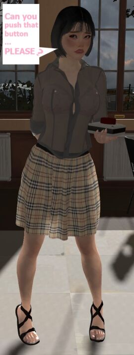 asian asian_female big_breasts black_hair breasts curvy curvy_figure deloviedela female romantic school_uniform shirt transparent_clothing virt-a-mate virtamate