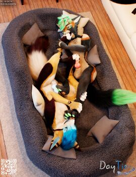 3d affectionate animal_genitalia animal_penis anthro balls bangs bed bedding bedroom black_body black_fur blanket blue_body blue_fur c4d canine_genitalia canine_penis cinema_4d_(artwork) claws close-up daytia detailed detailed_fur digital_media_(artwork) duo eye_contact face_to_face facial_expression fluffy fluffy_tail fur furniture genitals green_hair hair hi_res interspecies intimacy licking long_tail looking_at_another looking_at_viewer lying male male/male multicolored_body multicolored_fur nuzzling open_mouth orange_body orange_fur pawpads paws penis pillow pose posed red_body red_fur rexouium shaded side_view smile soft_shading tail toe_claws tongue tongue_out white_body white_fur