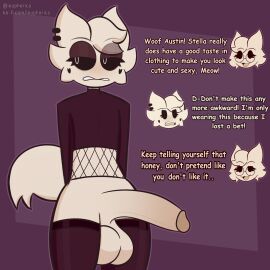 anthro austin_(euphorica) balls bet big_balls big_penis blush clothing crossdressing duo ear_piercing embarrassed erection euphorica felid female femboy genitals hi_res huge_cock hung_bottom hung_femboy hung_trap lost_bet male male/female mammal mother_(lore) mother_and_child_(lore) mother_and_son mother_and_son_(lore) original original_character parent_(lore) parent_and_child_(lore) parent_and_son_(lore) penis piercing presenting presenting_penis secretly_loves_it smooth_balls smooth_penis son_(lore) sophie_(euphorica) text tight_clothing uncensored