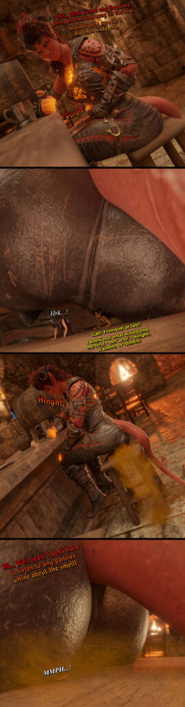 baldur's_gate_3 buttcrush facesitting fart giantess karlach lae'zel shadowheart stool test715 unaware