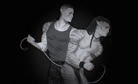 2boys alien alien_only avatar avatar:_the_way_of_water gay jake_sully jay23art male male/male male_only miles_quaritch mutant na'vi non-human ship