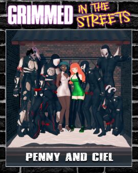 6boys arrancon blue_eyes ciel_soleil clothed_male cover_page dark_blue_hair dress green_eyes grimm_(rwby) grimmed monster monster_boy monster_cock nude_male orange_hair orange_hair_female penny_polendina pose posing rwby