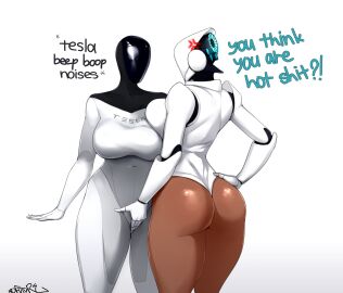 2girls ass ass_focus big_ass big_breasts big_thighs breasts fat_ass female female_only haydee haydee_(game) heart-shaped_butt huge_ass huge_breasts huge_thighs mature mature_body mature_female mature_figure milf nofuture pussy robot robot_girl round_ass tagme tesla_bot thick thick_ass thick_hips thick_thighs thighs voluptuous voluptuous_female wide_hips yuri