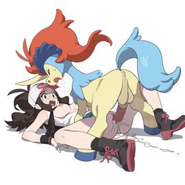 1boy 1girls animal_penis anus bestiality blue_eyes boots breasts breasts_out brown_hair cum cum_in_pussy cum_inside female female_human/male_feral functionally_nude hat hentamonn hilda_(pokemon) horse_penis horsecock human interspecies keldeo keldeo_(ordinary_form) large_breasts male male_feral male_feral/female_human male_penetrating_female male_pokemon/female_human mammal on_back open_mouth partially_clothed penis pinned pinned_down pinned_to_floor pokemon pokemon_(species) pokemon_bw pokephilia pussy questionable_consent sex uncensored white_background wide_eyed zoophilia